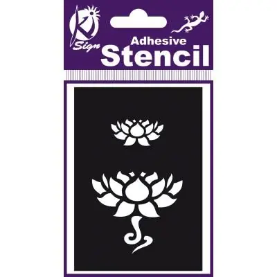 Pochoir adhésif - Fleur lotus - 7x10 cm - Ki-Sign