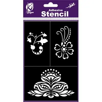 Pochoir adhésif - Galon indies - 12x18 cm - Ki-Sign