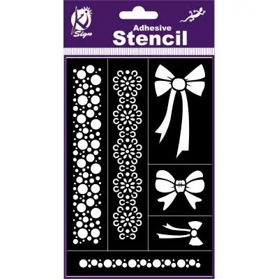 Pochoir adhésif - Noeud chic - 12x18 cm - Ki-Sign