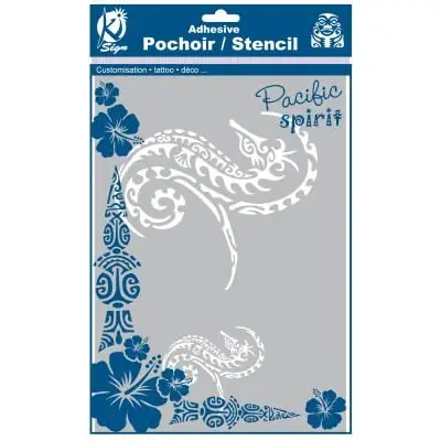 Pochoir adhésif pour tissu - Hippocampe maori - A4 - Ki-Sign