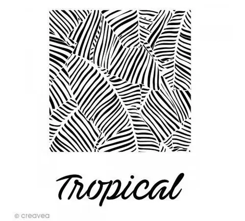 Pochoir multiusage A4 - Feuilles Tropical - 1 planche