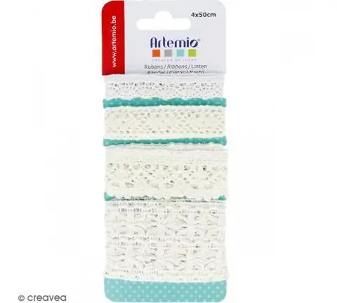 Ruban dentelle - Blanc 4x50cm - Artémio