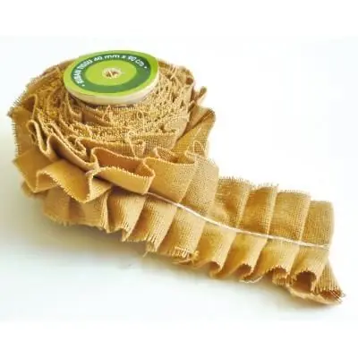 Ruban tissu plissé - Caramel - Graine créative