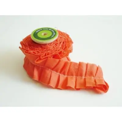 Ruban tissu plissé - Rouge - Graine créative