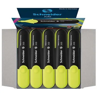 Schneider job 150 Surligneur rechargeable Résiste à la lumière Avec clip Jaune Lot de 10