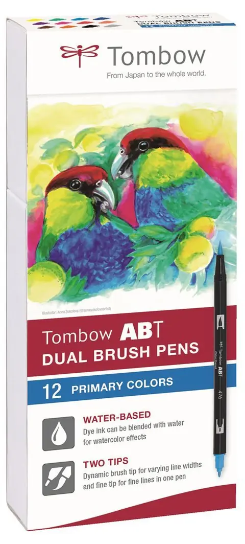 Set de 12 feutres Tombow France & Benelux Abt Dual Primaires
