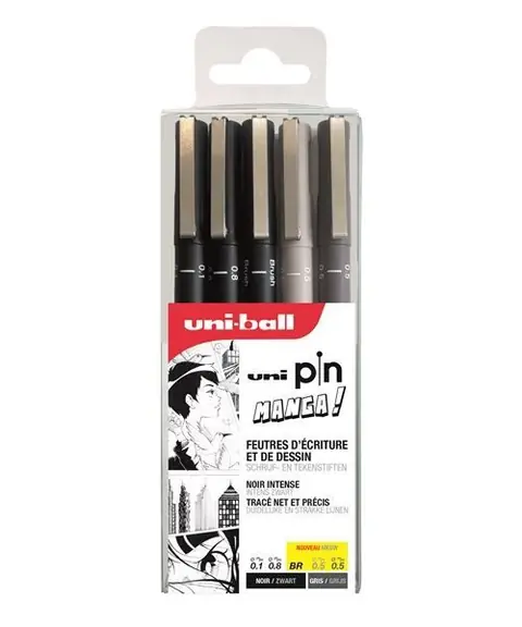 Set de 5 feutres Uni-ball technique Manga