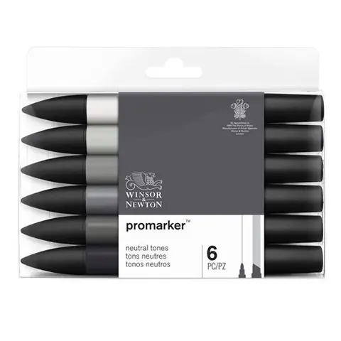 Set de 6 feutres Winsor & Newton Promarker Tons neutres