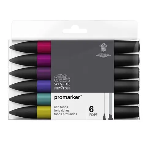 Set de 6 feutres Winsor & Newton Promarker Tons riches