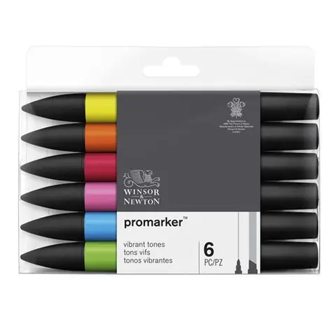 Set de 6 feutres Winsor & Newton Promarker Tons Vibrants