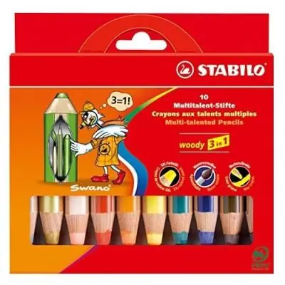 Stabilo Crayons De Couleur 3 En 1 Woody