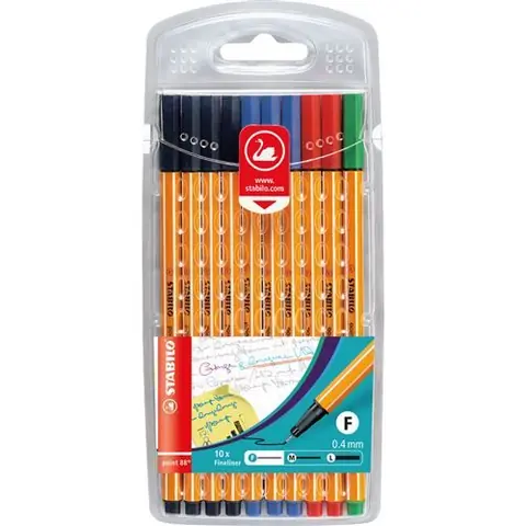 STABILO Feutre à pointe fine point 88, étui office de 10