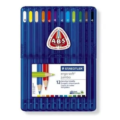 STAEDTLER - Crayons de couleur ergosoft gros module, étui de 12