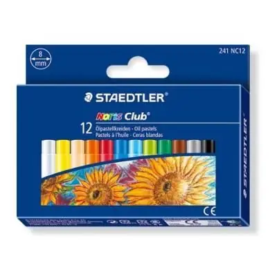 Staedtler - noris club - pack de 12 craies pastels à lhuile - assortis 241 nc12