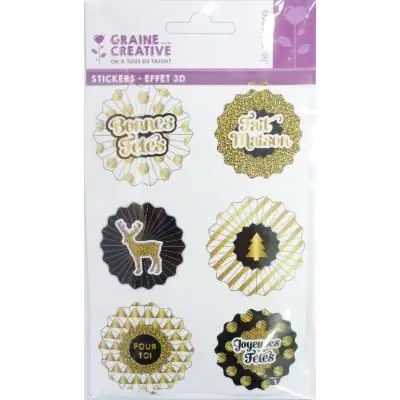 Sticker 3D - Cocardes de Noël - Graine créative