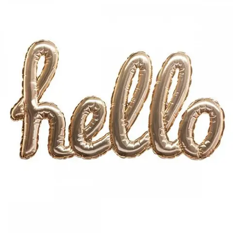Sticker Ballon Hello 22x40cm Or