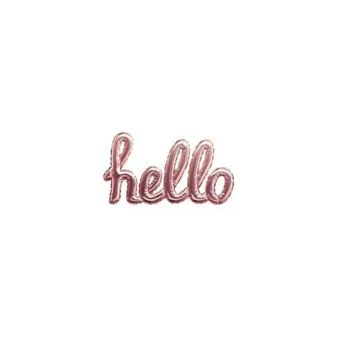 Sticker Ballon Hello 22x40cm Rose