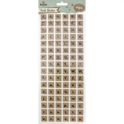 Sticker en liège - Alphabet carré - Rayher