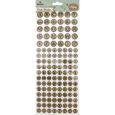 Sticker en liège - Alphabet rond - Rayher