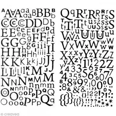 Stickers Alphabet Noir à paillettes - 300 pcs