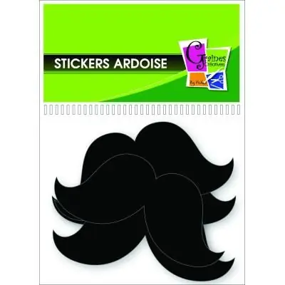 Stickers ardoise - Moustache - 12 pièces - Graine créative