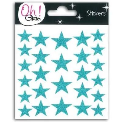 Stickers étoiles à paillettes - turquoise