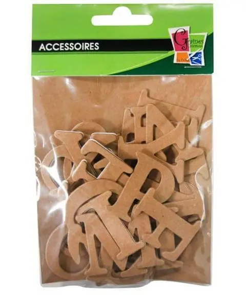 Stickers - Lettres alphabet - Kraft - 36 motifs