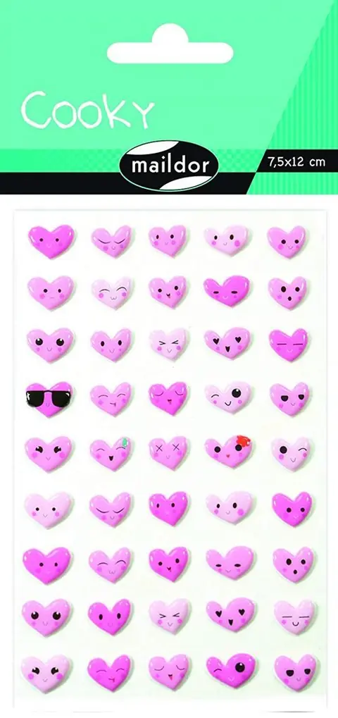 Stickers Maildor Cooky Emoticone Cœurs motifs