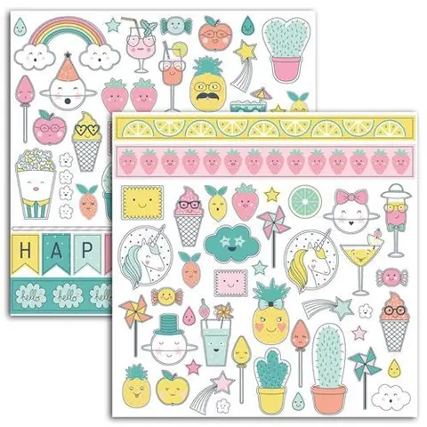 Stickers Toga - Happy Days - 2 planches de 15 x 15 cm