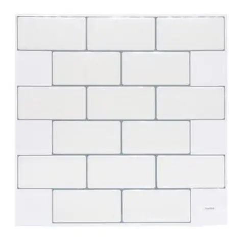 Stick'N Look - Lot de 2 Stickers Carrelage Brique 25x25cm Blanc