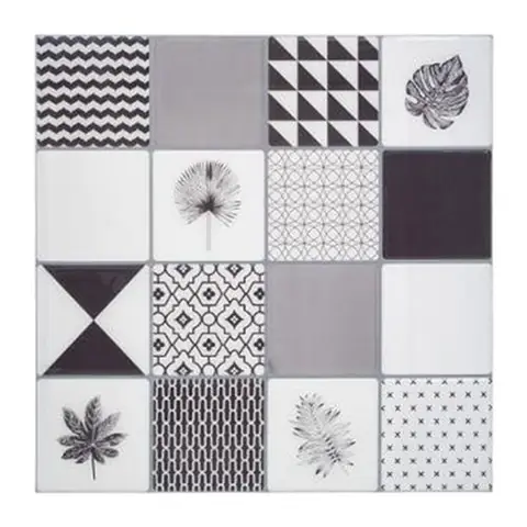 Stick'N Look - Lot de 2 Stickers Carrelage Image 25x25cm Noir