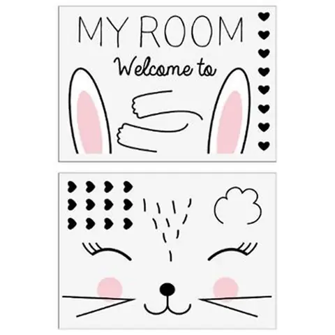 Stick'N Look - Lot de 2 Stickers Kids Lapin 50x70cm Noir