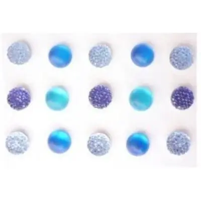 Strass adhésif givré 10mm - Bleu - 15 pièces - Graine créative