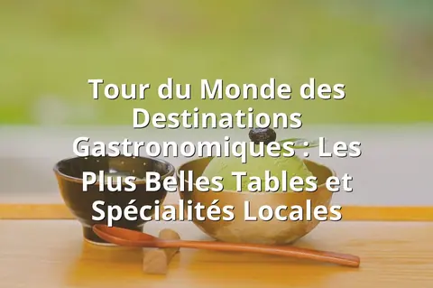 Tour du Monde des Destinations Gastronomiques : Les Plus Belles Tables et Spécialités Locales