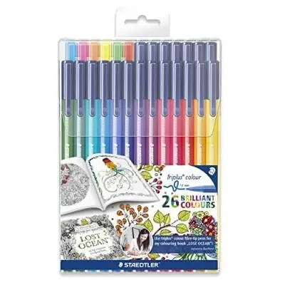 Triplus Johanna Basford-Stylo Feutre-Couleurs Assorties-Lot De 26 323 Tb26Jb