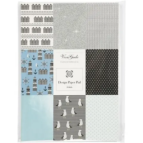 Vivi Gade bloc de papier design bleu 21 x 30 cm 24 feuilles