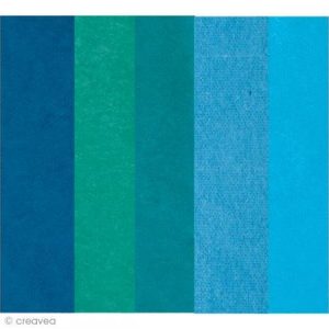 Papier de soie assortiment Bleu – Paper Poetry 50 x 70 cm – 5 feuilles