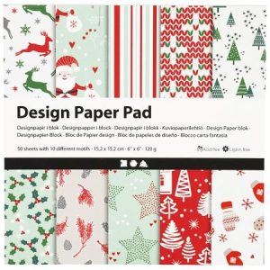 Papier scrapbooking Design – Noël – 15 x 15 cm – 50 feuilles