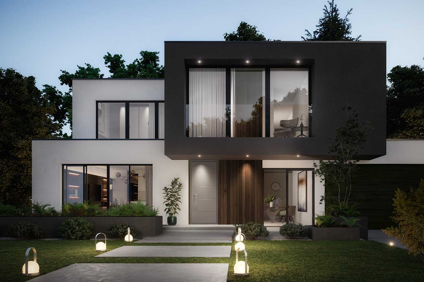 Lire la suite à propos de l’article Panneaux de portes extérieures assortis aux châssis de fenêtres, découvrez Schüco InClose