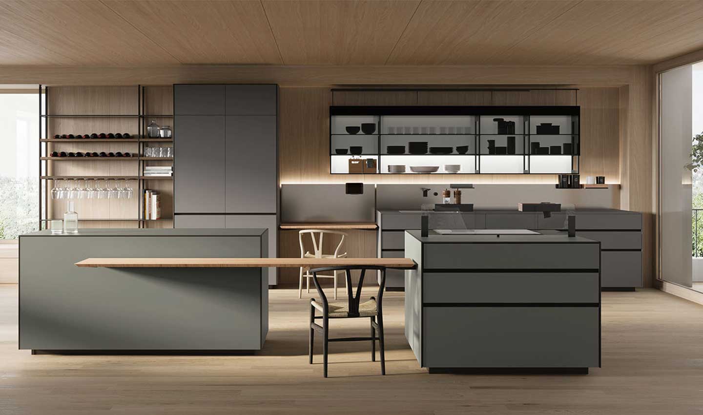 Une cuisine écologique avec du style. Solutions de conception durable Cuisine écologique Outline de Valcucine